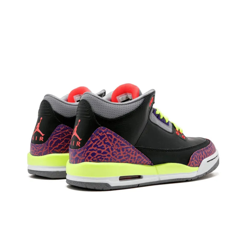 JORDAN 3 RETRO BLACK ATOMIC RED VOLT