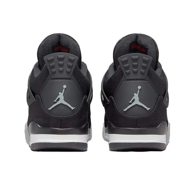 Air Jordan Retro 4-Style Sneakers – Black Canvas Edition