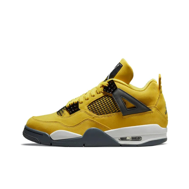 Air Jordan Retro 4-Style Sneakers – Lightning Yellow Edition