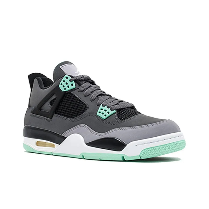 Air Jordan Retro 4-Style Sneakers – Green Glow Edition