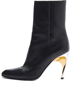 (WMNS) Alexander McQueen Armadillo Leather Ankle Boots 'Black Silver' 780676WIEG21399 #