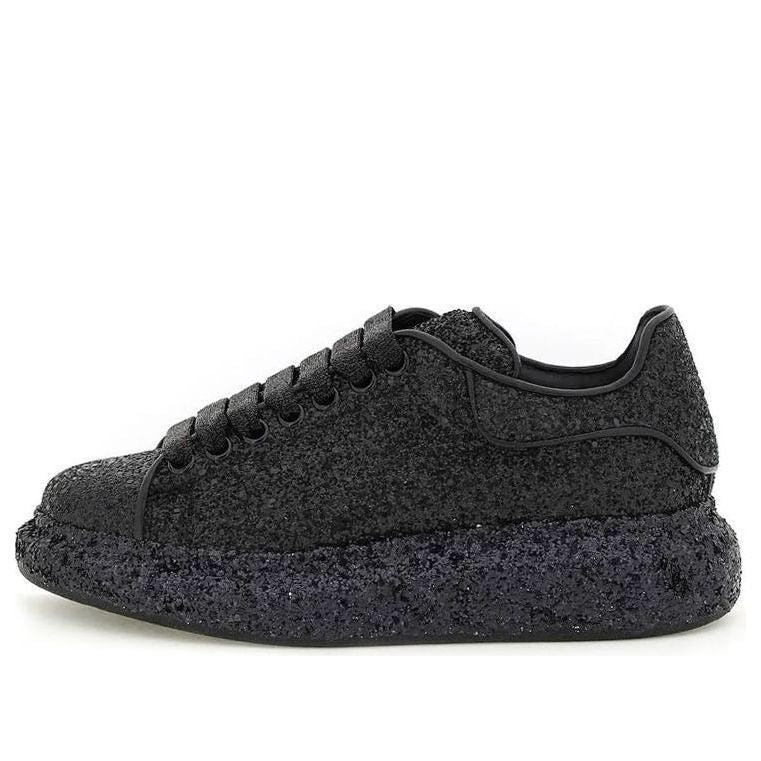 (WMNS) Alexander McQueen Larry Oversize Glittered Sneakers 'Black' 708072W4JF81000 #