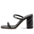 (WMNS) Alexander McQueen Seal Strap Mules 'Black Silver' 780711WIEAB1081 #