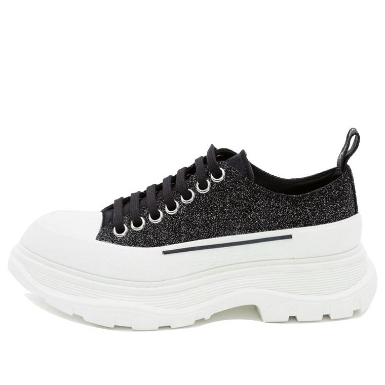 (WMNS) Alexander McQueen Tread Slick Lace Up Low 'Galaxy Black' 633902WHW571027 #