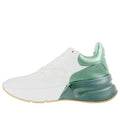 (WMNS) Alexander McQueen Oversized Runner Low Top Leather Sneakers with Mesh 'White Green' 533709WHRU39463 #