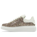 (WMNS) Alexander McQueen Larry Oversized Shoes 'Gold Glitter White' 736296W4VJ12228 #