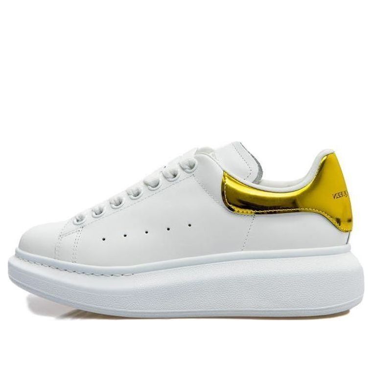 (WMNS) Alexander McQueen Oversized Sneaker 'White Yellow Metallic' 676702WICGG9429 #