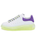(WMNS) Alexander McQueen Neon Sole Leather Sneakers 'White Purple' 612744WIA4G9333 #
