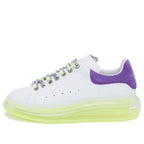 (WMNS) Alexander McQueen Neon Sole Leather Sneakers 'White Purple' 612744WIA4G9333 #
