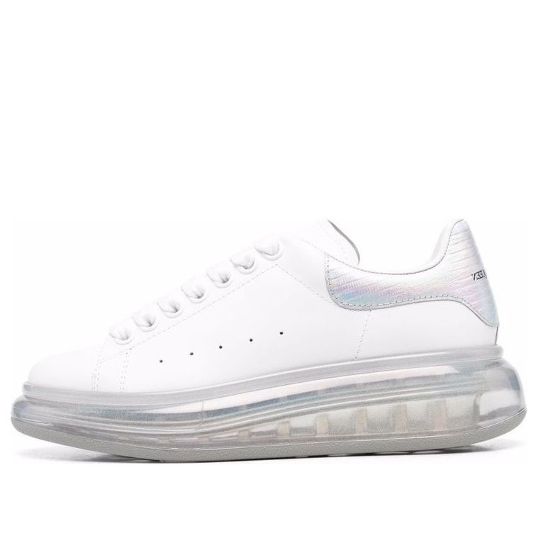 (WMNS) Alexander McQueen Leather Larry Oversized Sneakers 'White Iridescent' 611698WIB9U9620 #