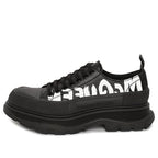 Alexander McQueen Tread Slick Low Lace Up Canvas Graffiti 'Black White' 682423WIABD1070 #