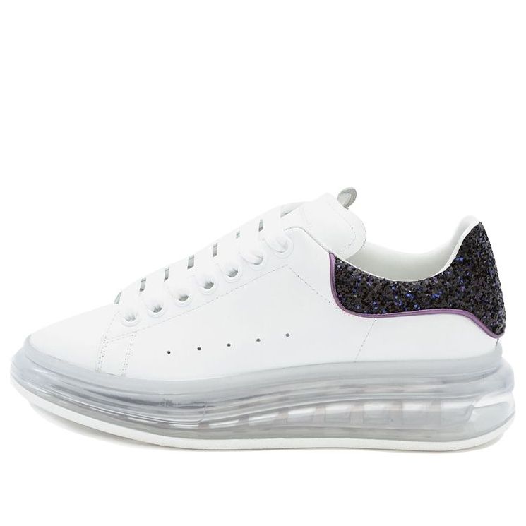 (WMNS) Alexander McQueen Clear Sole Oversized Sneaker 'White Black Sequins' 621718WHZ429926 #