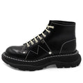 (WMNS) Alexander McQueen Tread Lace Up Boot 'Black Silver' 595469WHQSG1090 #