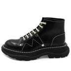 (WMNS) Alexander McQueen Tread Lace Up Boot 'Black Silver' 595469WHQSG1090 #