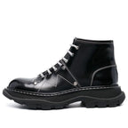 (WMNS) Alexander McQueen Tread Lace-up Boots 'Black White' 718366WIC6D1081 #