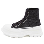 (WMNS) Alexander McQueen Tread Slick Boot 'Galaxy Black' 633900WHW571027 #