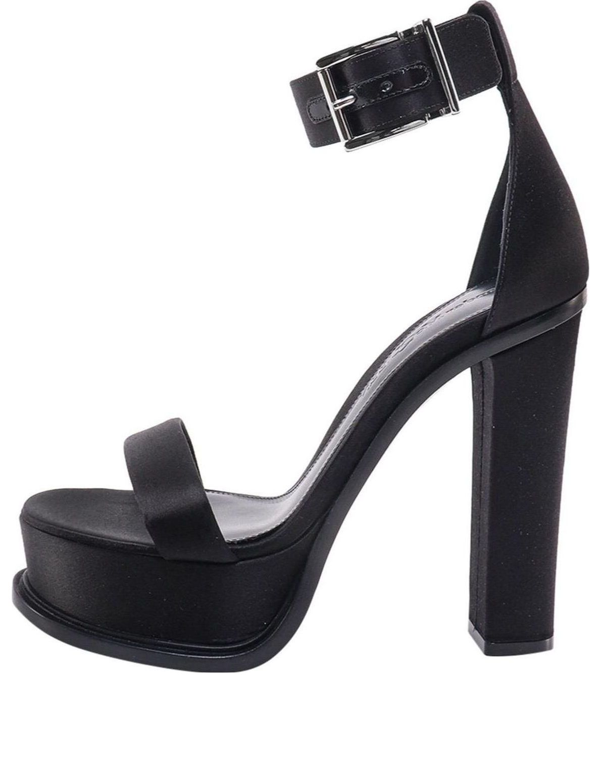 (WMNS) Alexander McQueen Leather High Heels 'Black' 734995WIC711081 #
