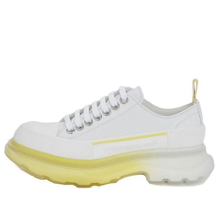 (WMNS) Alexander McQueen Tread Slick Sneakers 'Yellow White' 702042WHZ6E8943 #