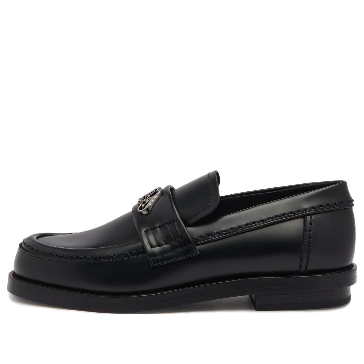 (WMNS) Alexander McQueen Seal Loafer 'Black Gun Metal 783218WIES31081 #